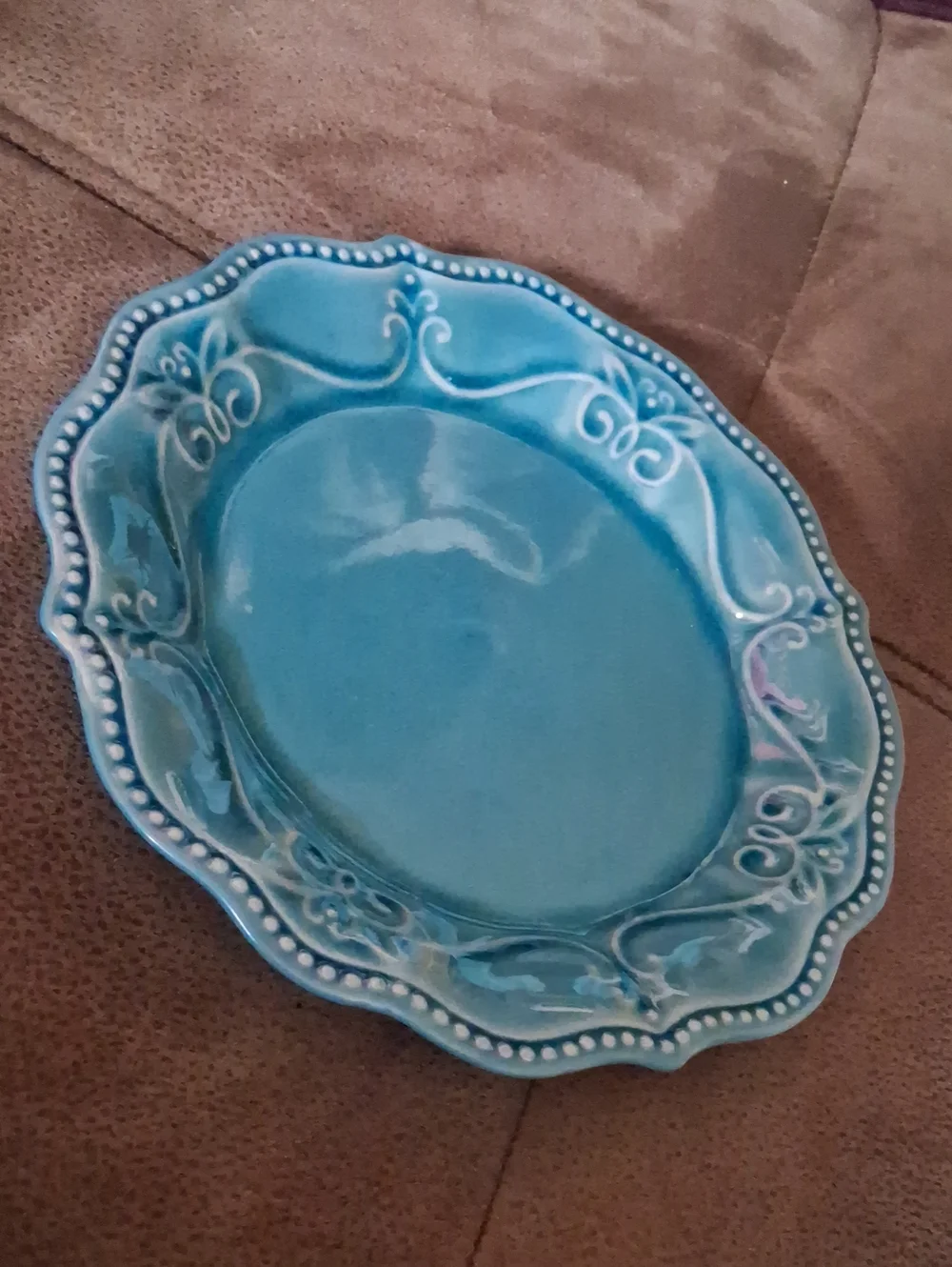 The Pioneer Woman Blue Denim Salad/Dessert Plate With Scalloped Edge